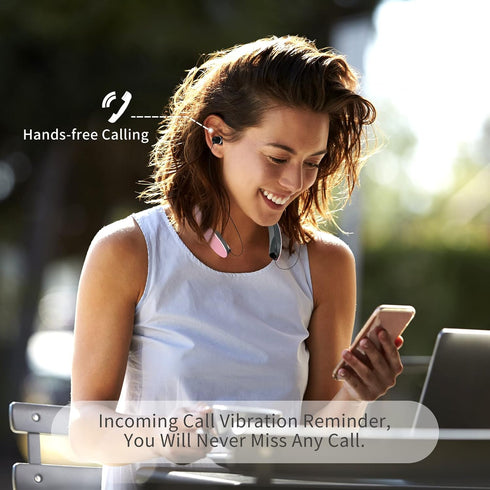 Foldable Bluetooth Headphones, Wireless Neckband Headset with Retractable Earbuds, Noise Cancelling