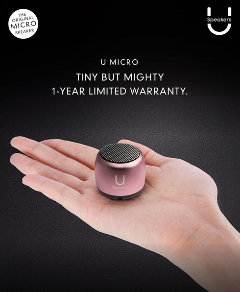 Fashionit U Speakers Micro Mini Bluetooth Speaker with Mic | Small Bluetooth Speaker Wireless | Tiny Portable Blue
