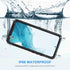Lanhiem Waterproof Case for Samsung Galaxy S22 - IP68 Dustproof with Built-in Screen Protector, Heavy Duty Black/Clear