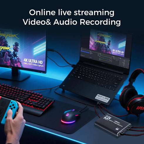 RGBlink 4K 3.0 1080P 60FPS, PS5, MSP231 HDMI Capture Card for Streaming & Gaming, USB Audio Video Capture Device Low