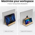 Premium Wood Vertical Laptop Stand - Adjustable Bamboo Holder for MacBook, Dell, HP, Space-Saving Desktop Organizer