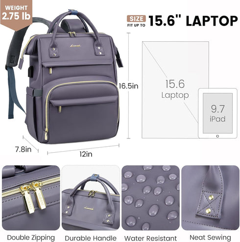 Backpack 15.6 inch,Travel Backpack Backpack Backpack LOVEVOOK Leather Laptop for Women Purse Nurse Teacher Computer