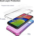 Ailiber Phone Case for TCL 30Z, Alcatel TCL 30Z with Screen Protector(T602DL), Heavy Duty Silicone Cover, Blue Pink