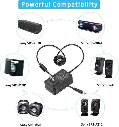 5V Charger for Sony SRS-XB30, SRS-XB41, SRS-BTS50 Portable Speaker, AC-E05030 Power Supply Adapter