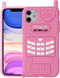 for iPhone 11 6.1'' Case, 3D Cartoon Cute Retro Love Heart Classic Cellular Phone Shaped Soft Silicone Rubber Cover