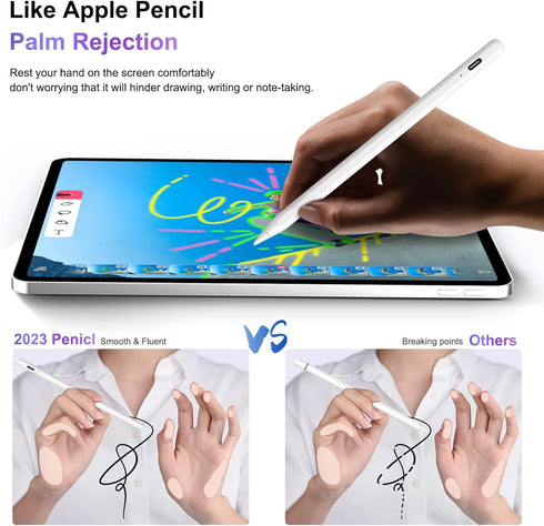 Stylus Pen for iPad 9th&10th Gen, Magnetic Wireless Charging Smart Pen Compatible with iPad 6/7/8/9/10, Mini 5/6, Air