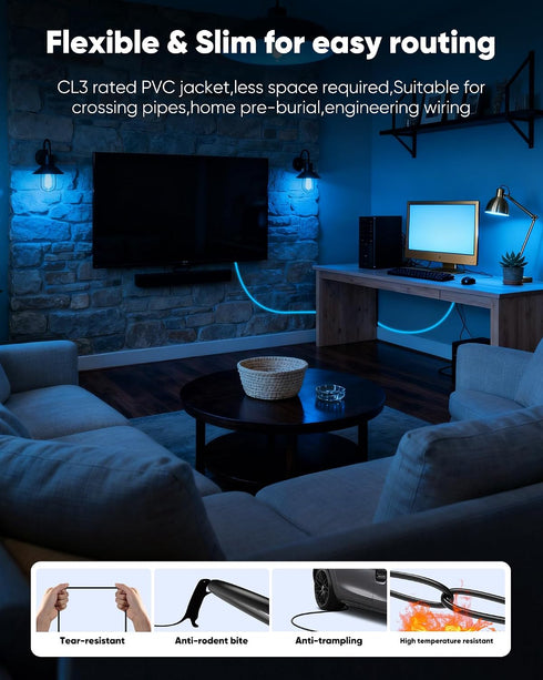 16K 10K 8K 6FT, 8K@120Hz 144Hz 2.2 96Gbps, Highwings HDMI Cable HDMI Cord Ultra High Speed Durable, Flexible
