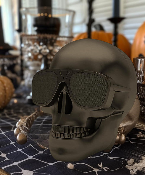 Dubbs Hardware Skull Speaker Portable Wireless Cool Bluetooth Speaker - Great Audio and Stereo Quality - Makes a Spooky Addition to your Halloween Decorations!