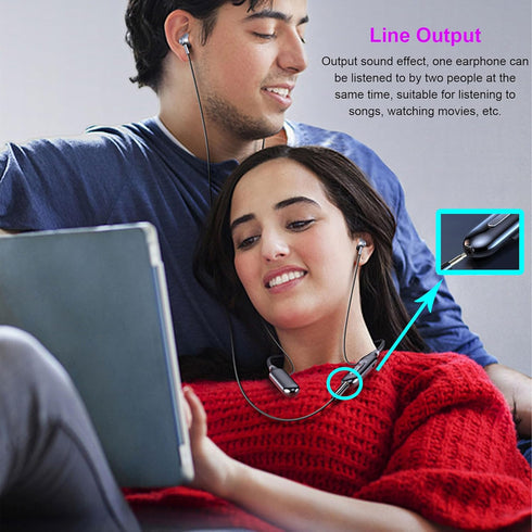 Wireless Bluetooth Neckband Headphone, Ergonomic Hanging Neck Magnetic Attraction Earphone with TF Port, Sports