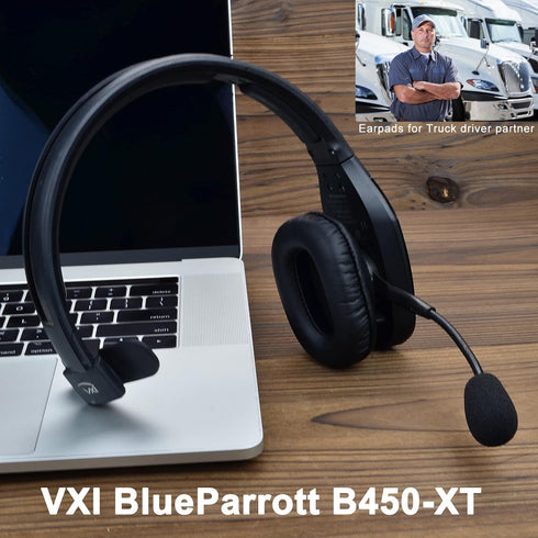 B450-XT Mod Kit Ear Pads + Mic Foam, Replacement Ear Cushions Compatible with VXI BlueParrott B450-XT B450XT S450-XT