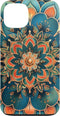 Colorful Mandala Gear iPhone 13 Teal and Salmon Mandala Pattern Case