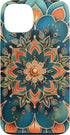 Colorful Mandala Gear iPhone 13 Teal and Salmon Mandala Pattern Case