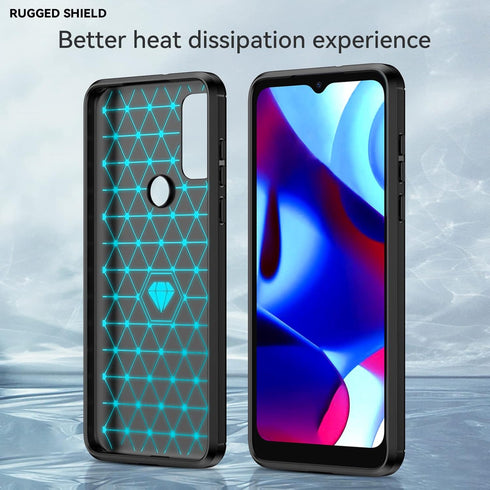 Protective Case for Motorola Moto G Pure, Fashion Non-Slip TPU Bumper with HD Screen Protector, Black