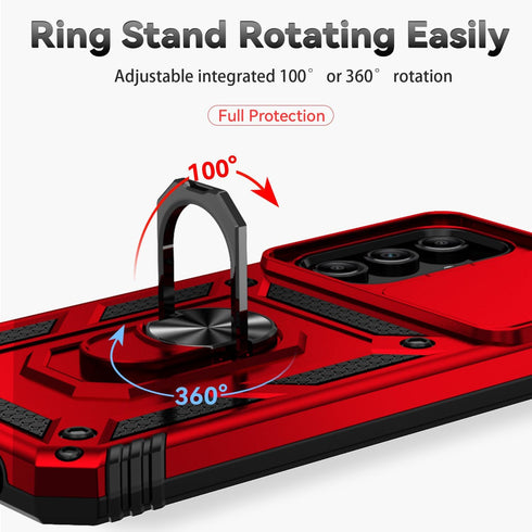 for Samsung A15 5G Case with Screen Protectors and Camera Cover, Military Grade Drop Tested - Red