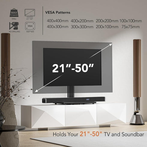 Hemudu 21 50 inch 90 4 99lbs, HT02B-002 Universal Swivel TV Stand/Base Table Top TV Stand for to TVs with Degree
