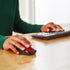 Amazon Basics 2.4 Ghz Wireless Optical Computer Mouse with USB Nano Receiver, Red