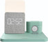 6 in 1 Fast Charging Station, 10W Wireless Charger with Alarm Clock, Compatible with Samsung, iPhone 15/14/13/12 (Green)