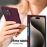 oakxco Silicone Square Edge Case for iPhone 15 Pro Max, Cute Soft Rubber Gel Cover for Women, Burgundy Wine