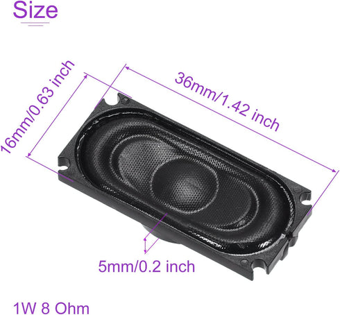 DMiotech 2 Pack 1W 8 Ohm DIY Magnetic Speaker for Laptop Replacement (Square Type)