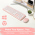 X9 Pink Keyboard and Mouse Combo - 2.4G Wireless Cute Colorful Wireless Set (110 Keys and 18 Shortcuts) for PC and