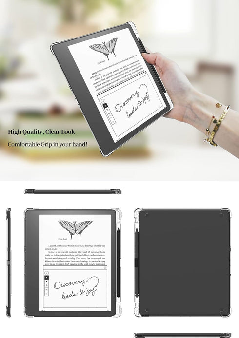 KEEXYICC 10.2" (2024 2022 Clear Case Compatible with Kindle Scribe Release/ Release) Skin Cover with Pen Holder