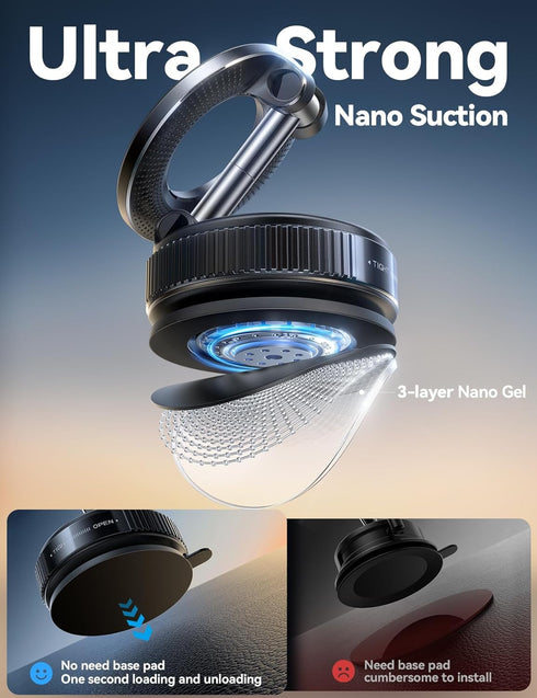 JOYROOM 360 17 16 15 14 13 12 Vacuum Magnetic Phone Holder for Car, Strongest Suction Cup Phone Mount, Adjustable