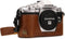 MegaGear MG1352 Olympus OM-D E-M10 Mark III Leather Camera Half Case and Strap, Light Brown