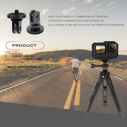 Aluminum Camera Tripod Mount Adapter, 2pcs -20 Conversion Adapter for GoPro, Sony, Insta360 X3, Action Camera