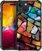 ZHEGAILIAN Stained Glass Mosaic Case for iPhone 15, Tempered Glass Back + Soft Silicone TPU Shock Protective