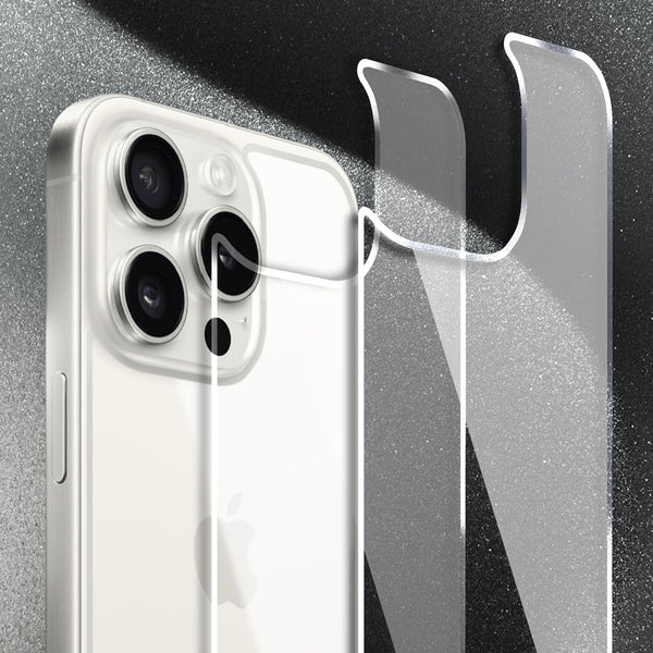iPhone 15 Pro Max Back Glass Protector (3-Pack) - Crystal Clear Tempered Glass for 6.7" iPhone 15 Pro Max.