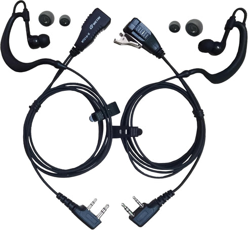 G Shape in-Ear Headphone Two Way Radio Earpiece with PTT 2.5mm+3.5mm 2-Pin Walkie Talkie Headsets Single Wire Mic Headphone Pair