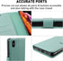 MONASAY Flip Folio Wallet Case for iPhone X/Xs, 5.8", Mint - Leather, RFID Blocking, Credit Card Holder & Glass Screen