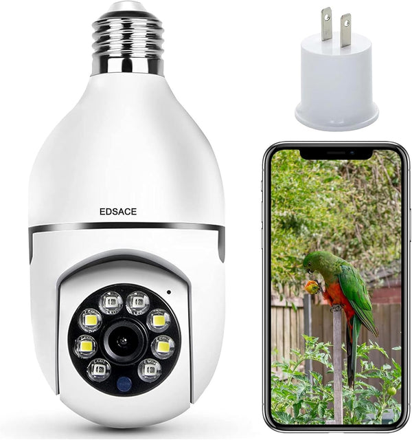 Light Bulb Security Camera, 1080P Wireless Outdoor Indoor Camera, Motion Detection, Easy Installation Socket Camera
