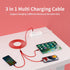 USB C Multi Charging Cable, 2 Pack 4FT, 3 in 1 Nylon Braided Universal Charging Cable for iPhone 16/15 Series & Other
