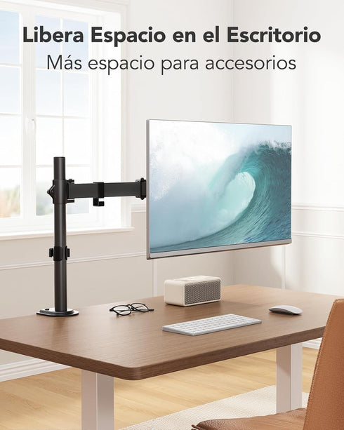 HUANUO 13-32 17.6 lbs, 16 Grommet 75x75mm 100x100mm Single Monitor Mount, Monitor Arm for Monitors up to Adjustable