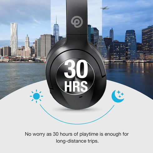 Hybrid Active Noise Cancelling Headphones, Wireless Over Ear Bluetooth with Deep Bass and Comfort Fit