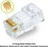 trueCABLE Cat6A Extra Large RJ45 Pass Through Connectors, Staggered, Unshielded (UTP) Modular Plug, UL Listed, EZ Crimp End, Gold Plated 3 Prong 8P8C, 20 Pieces by TRUE CABLE