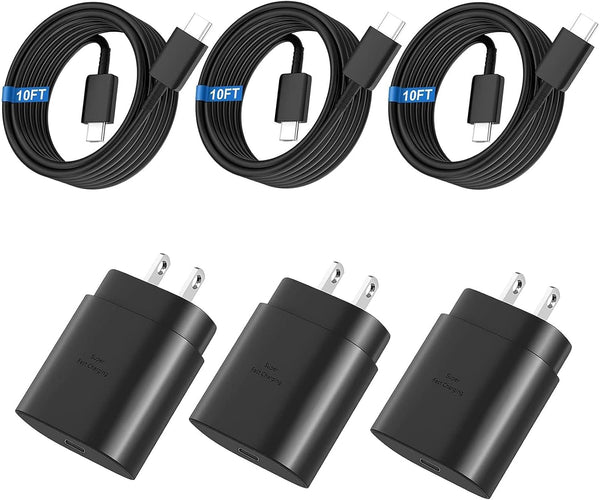 iPhone 15 Charger 10 FT, 3 Pack 20W USB-C Fast Wall Charger with Extra Long USB C Cable Compatible for iPhone 15/15