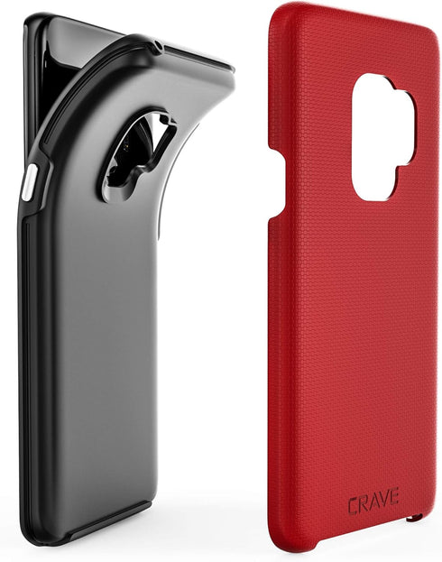 Crave Dual Guard for Samsung S9 Case, Shockproof Protection Dual Layer Case for Samsung Galaxy S9 - Red