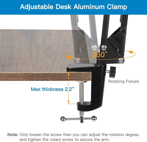 Etubby C920 C930 C922 C615, 1/4" Webcam Stand Desktop Adjustable Suspension Boom Scissor Arm Camera Clamp Webcam Mount