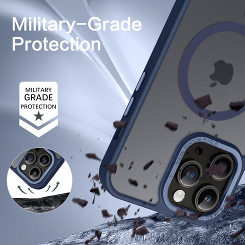 BENTOBEN Magnetic iPhone 14 Pro Case, Translucent Matte Slim Shockproof Cover, Compatible with Magsafe - Navy Blue