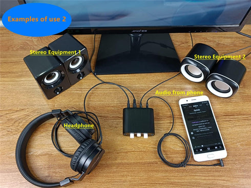 New D3 3(1)-in-1(3)-Out 3.5mm Stereo Audio Switch Source Input Signal Switcher Selector Splitter Box Mini
