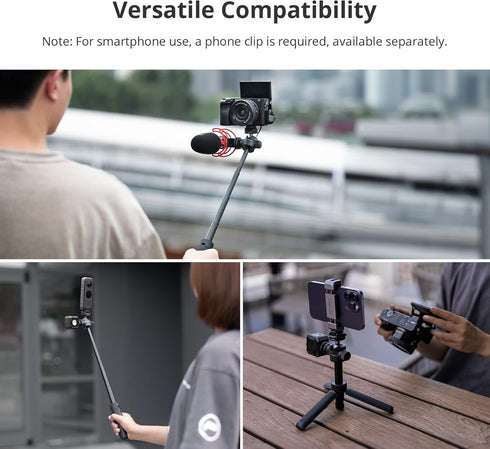 PGYTECH CapLock Extension Pole Mini Tripod with Phone Clip for DJI OSMO Action, Selfie Stick for Action Cameras