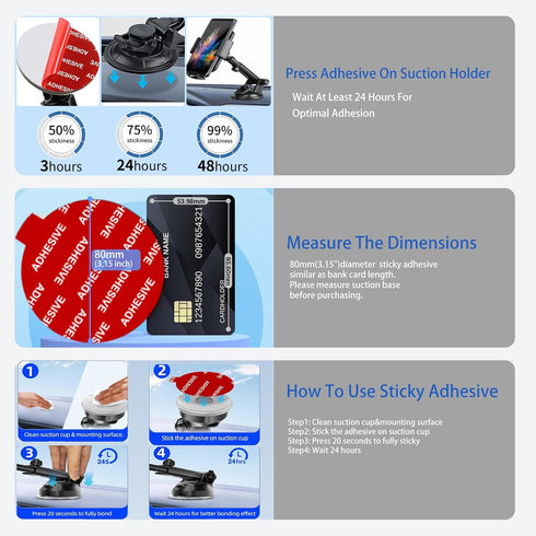AZXYI Very High Bond Sticky Adhesive, 6 Pack Dashboard Pad Mounting Disk Replacement Kit