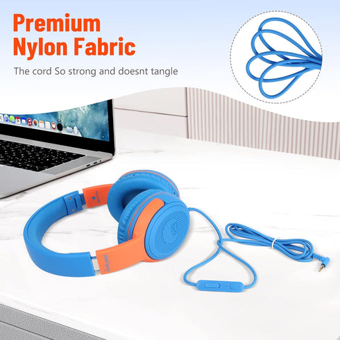 Shop rockpapa Share 1 Kids Headphones: Wired, Microphone, 85dB/94dB Volume Limit, Foldable, Cute for School/Travel,