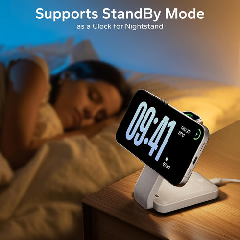 eazpower 3 1 17 16 15 14 in Foldable Wireless Travel Charging Station for MagSafe, Nightstand Magnetic Charger Stand