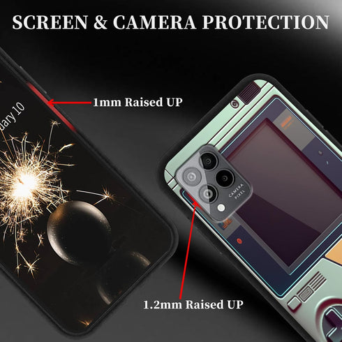 T-Mobile Revvl 6 Pro Case: Soft Slim TPU Shockproof Cover for Women, Men, Girls - Retro Game Console Print