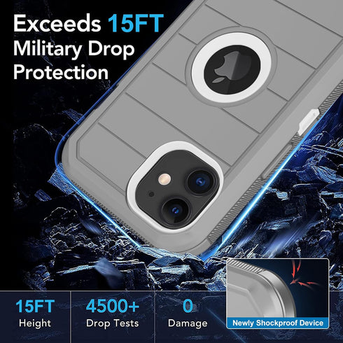 iPhone 11 Case with Built-in Screen Protector, Heavy Duty Drop Protection, Rugged Shockproof Dust Proof Cover