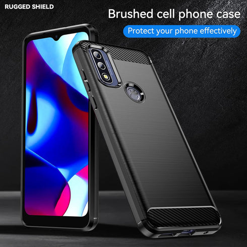 Protective Case for Motorola Moto G Pure, Fashion Non-Slip TPU Bumper with HD Screen Protector, Black