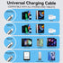 Multi Charging Cable 4A, 2Pack 4Ft Retractable 4 in 1 USB Cable with Type C/Micro USB Ports